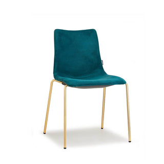 Scab Zebra Pop chair satin brass effect legs and fabric seat Scab Peacock green M2 09 - Buy now on ShopDecor - Discover the best products by SCAB design