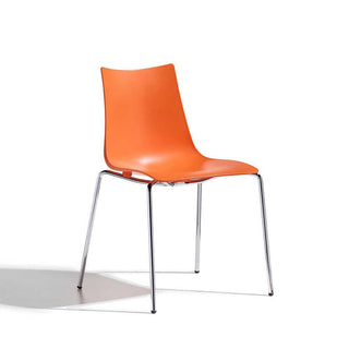 Scab Zebra Tecnopolimero chair 4 chromed legs by Luisa Battaglia Scab Orange 30 - Buy now on ShopDecor - Discover the best products by SCAB design