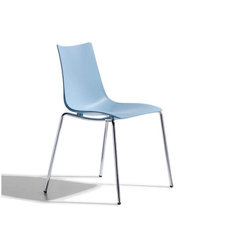 Scab Zebra Tecnopolimero chair 4 chromed legs by Luisa Battaglia Scab Light blue 62 - Buy now on ShopDecor - Discover the best products by SCAB design