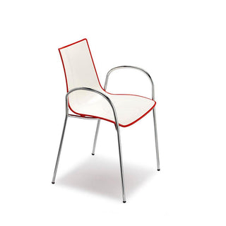 Scab Zebra Two-Coloured chair with armrests by Luisa Battaglia Scab Red 40 - Buy now on ShopDecor - Discover the best products by SCAB design