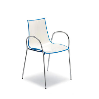 Scab Zebra Two-Coloured chair with armrests by Luisa Battaglia Scab Cornflower blue 213 - Buy now on ShopDecor - Discover the best products by SCAB design