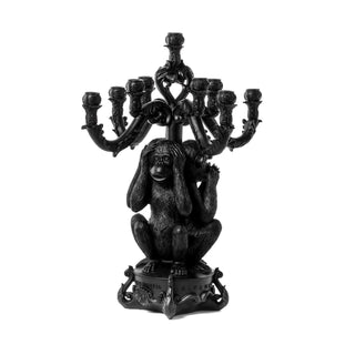 Seletti Giant Burlesque Monkeys 9-arm candelabra Black - Buy now on ShopDecor - Discover the best products by SELETTI design
