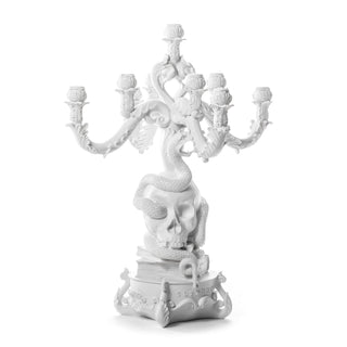Seletti Giant Burlesque Skull 9-arm candelabra White - Buy now on ShopDecor - Discover the best products by SELETTI design