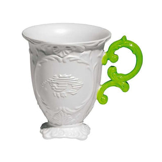Seletti I-Wares I-Mug porcelain mug with handle White/Green - Buy now on ShopDecor - Discover the best products by SELETTI design