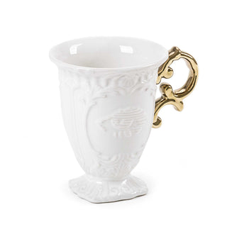 Seletti I-Wares I-Mug porcelain mug with handle Gold - Buy now on ShopDecor - Discover the best products by SELETTI design
