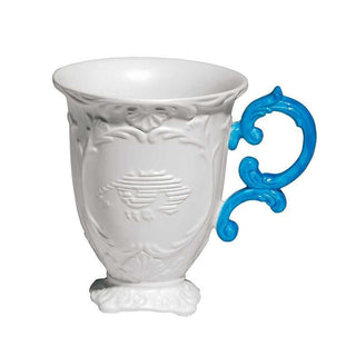 Seletti I-Wares I-Mug porcelain mug with handle White/Light blue - Buy now on ShopDecor - Discover the best products by SELETTI design
