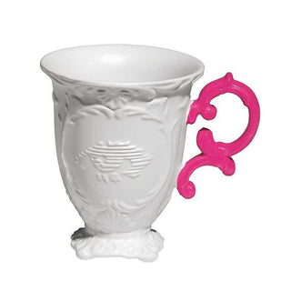 Seletti I-Wares I-Mug porcelain mug with handle White/Fuchsia - Buy now on ShopDecor - Discover the best products by SELETTI design