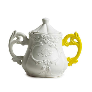 Seletti I-Wares I-Sugar porcelain sugar bowl with handles White/Yellow - Buy now on ShopDecor - Discover the best products by SELETTI design