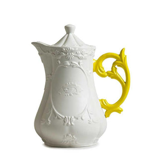 Seletti I-Wares I-Teapot porcelain teapot with handle White/Yellow - Buy now on ShopDecor - Discover the best products by SELETTI design
