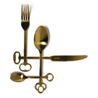 Seletti Keytlery Gold set 24 cutlery inox steel/gold - Buy now on ShopDecor - Discover the best products by SELETTI design