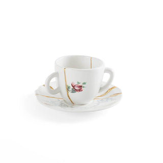 Seletti Kintsugi coffee cup-saucer in porcelain/24 carat gold mod. 1 - Buy now on ShopDecor - Discover the best products by SELETTI design
