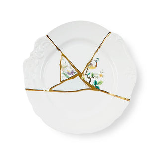 Seletti Kintsugi dinner plate in porcelain/24 carat gold mod. 2 - Buy now on ShopDecor - Discover the best products by SELETTI design