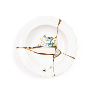 Seletti Kintsugi soup plate in porcelain/24 carat gold mod. 1 - Buy now on ShopDecor - Discover the best products by SELETTI design