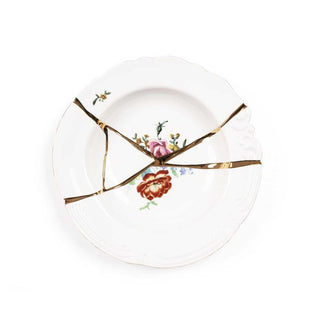 Seletti Kintsugi soup plate in porcelain/24 carat gold mod. 2 - Buy now on ShopDecor - Discover the best products by SELETTI design