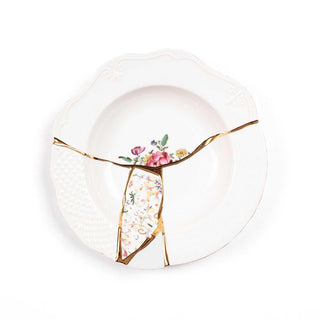 Seletti Kintsugi soup plate in porcelain/24 carat gold mod. 3 - Buy now on ShopDecor - Discover the best products by SELETTI design