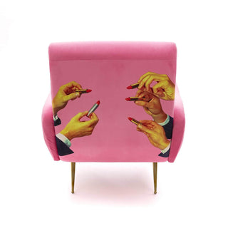 Seletti Toiletpaper Armchair Pink Lipsticks - Buy now on ShopDecor - Discover the best products by TOILETPAPER HOME design