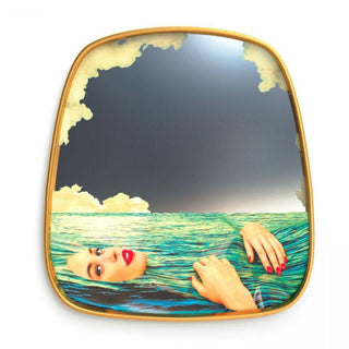 Seletti Toiletpaper Small Mirror Gold Frame Sea Girl - Buy now on ShopDecor - Discover the best products by TOILETPAPER HOME design