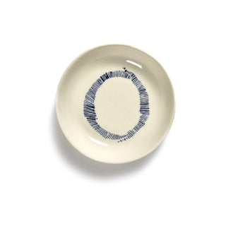 Serax Feast dinner plate diam. 11.5 cm. white swirl - stripes blue - Buy now on ShopDecor - Discover the best products by SERAX design