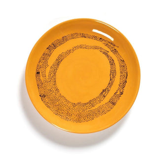 Serax Feast dinner plate diam. 16 cm. yellow swirl - dots black - Buy now on ShopDecor - Discover the best products by SERAX design