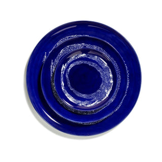 Serax Feast dinner plate diam. 19 cm. lapis lazuli swirl - dots white - Buy now on ShopDecor - Discover the best products by SERAX design