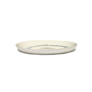 Serax Feast dinner plate diam. 19 cm. white swirl - stripes blue - Buy now on ShopDecor - Discover the best products by SERAX design