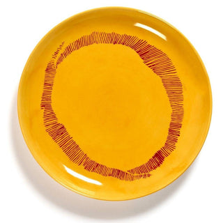 Serax Feast dinner plate diam. 19 cm. yellow swirl - stripes red - Buy now on ShopDecor - Discover the best products by SERAX design