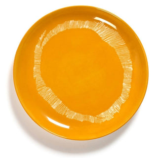 Serax Feast dinner plate diam. 19 cm. yellow swirl - stripes white - Buy now on ShopDecor - Discover the best products by SERAX design