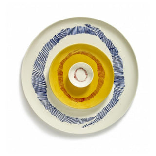 Serax Feast serving plate diam. 35 cm. white swirl - stripes blue - Buy now on ShopDecor - Discover the best products by SERAX design