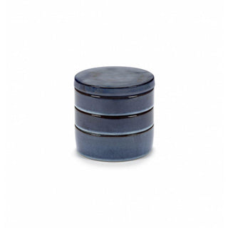 Serax Pure set 3 bowl stackable dark blue glazed diam. 14 cm. - Buy now on ShopDecor - Discover the best products by SERAX design