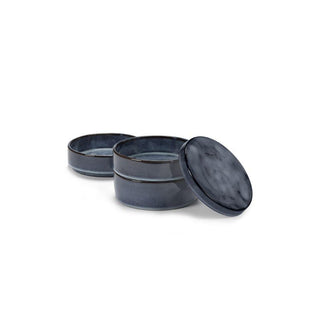 Serax Pure set 3 bowl stackable dark blue glazed diam. 14 cm. - Buy now on ShopDecor - Discover the best products by SERAX design