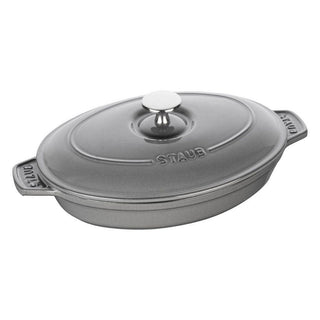 Staub Baking Dish Oval with service lid 23 cm Staub Graphite grey - Buy now on ShopDecor - Discover the best products by STAUB design