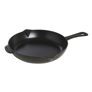 Staub cast iron frying pan with pouring spout diam. 26 cm. Black - Buy now on ShopDecor - Discover the best products by STAUB design
