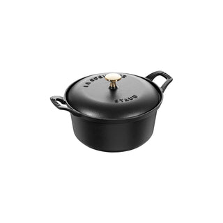 Staub La Coquette black cast iron pot with brass knob 12 cm - Buy now on ShopDecor - Discover the best products by STAUB design