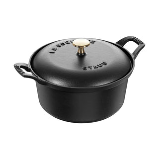 Staub La Coquette black cast iron pot with brass knob 20 cm - Buy now on ShopDecor - Discover the best products by STAUB design
