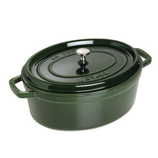 Staub Oval Cocotte cast iron pot 33 cm Staub Basil green - Buy now on ShopDecor - Discover the best products by STAUB design