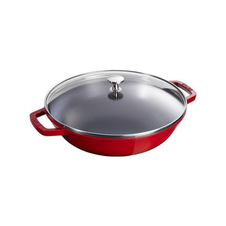 Staub Wok with glass lid diam.37 cm Staub Cherry red - Buy now on ShopDecor - Discover the best products by STAUB design