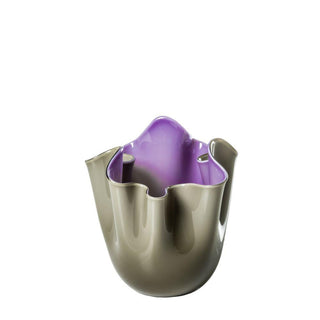 Venini Fazzoletto Bicolore 700.04 vase h. 13.5 cm. Venini Fazzoletto Grey Inside Indigo - Buy now on ShopDecor - Discover the best products by VENINI design