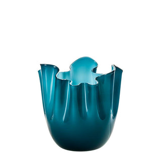 Venini Fazzoletto Bicolore 700.04 vase h. 13.5 cm. Venini Fazzoletto Horizon Inside Aquamarine - Buy now on ShopDecor - Discover the best products by VENINI design
