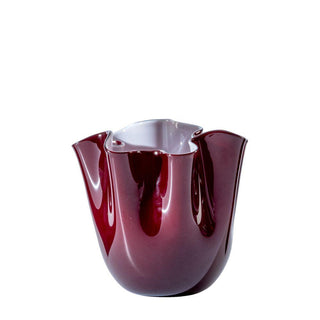 Venini Fazzoletto Bicolore 700.04 vase h. 13.5 cm. Venini Fazzoletto Ox Blood Red Inside Cipria Pink - Buy now on ShopDecor - Discover the best products by VENINI design
