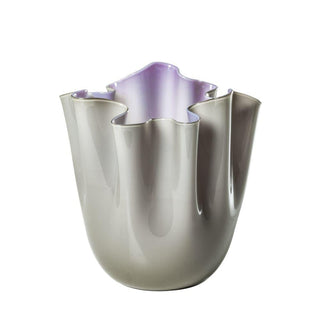 Venini Fazzoletto Bicolore 700.02 vase h. 24 cm. Venini Fazzoletto Grey Inside Indigo - Buy now on ShopDecor - Discover the best products by VENINI design