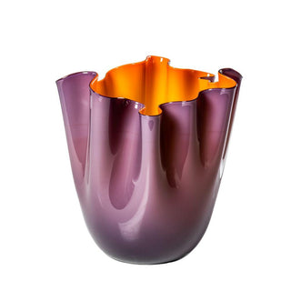 Venini Fazzoletto Bicolore 700.02 vase h. 24 cm. Venini Fazzoletto Indigo Inside Orange - Buy now on ShopDecor - Discover the best products by VENINI design