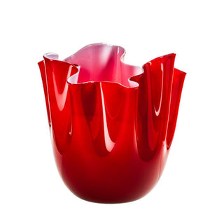 Venini Fazzoletto Bicolore 700.02 vase h. 24 cm. Venini Fazzoletto Red Inside Opaque Pink - Buy now on ShopDecor - Discover the best products by VENINI design