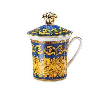 Versace meets Rosenthal 30 Years Mug Collection Floralia Blue mug with lid - Buy now on ShopDecor - Discover the best products by VERSACE HOME design