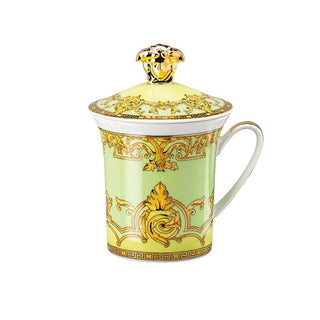 Versace meets Rosenthal 30 Years Mug Collection Green Floralia mug with lid - Buy now on ShopDecor - Discover the best products by VERSACE HOME design