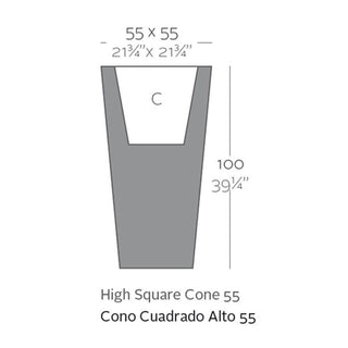 Vondom Cono square Alto vase 35x35 h. 100 cm. by Studio Vondom - Buy now on ShopDecor - Discover the best products by VONDOM design