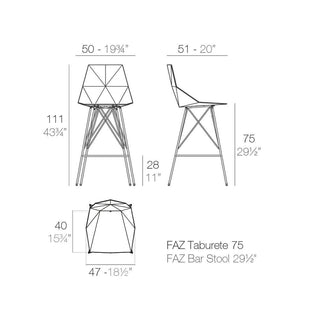 Vondom Faz stool h. seat 75 cm by Ramón Esteve - Buy now on ShopDecor - Discover the best products by VONDOM design