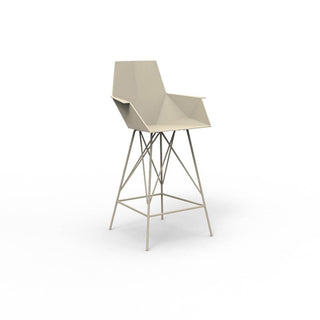 Vondom Faz stool with armrests h. seat 66 cm. by Ramón Esteve Vondom Ecru - Buy now on ShopDecor - Discover the best products by VONDOM design