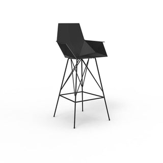 Vondom Faz stool with armrests h. seat 75 cm. by Ramón Esteve Vondom Black - Buy now on ShopDecor - Discover the best products by VONDOM design