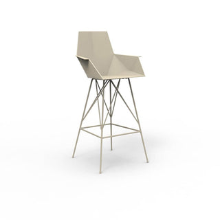 Vondom Faz stool with armrests h. seat 75 cm. by Ramón Esteve Vondom Ecru - Buy now on ShopDecor - Discover the best products by VONDOM design