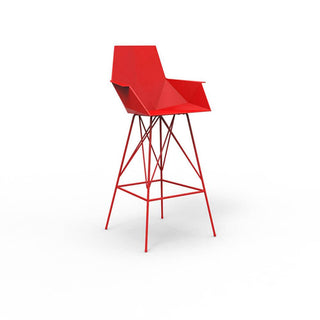 Vondom Faz stool with armrests h. seat 75 cm. by Ramón Esteve Vondom Red - Buy now on ShopDecor - Discover the best products by VONDOM design